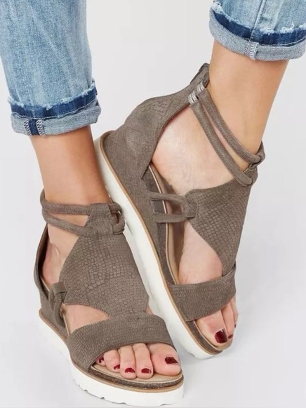 Diba True Green Clover Wedge Sandals